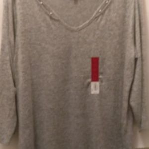 SWEATER TOP JAYLO V-NECK XL GRAY